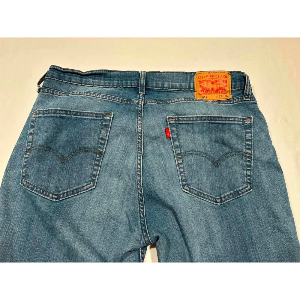 Levis 511 Slim Fit Jeans Mens 36x32‎ Medium Wash Blue Denim 5 Pocket Zip Fly